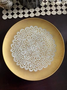 Finzi- Piatto Decorativo Porcellana In Oro Zecchino Sec. Metà '900 - Foto 1 di 5