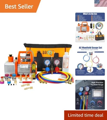 Bomba de vácuo durável 4 CFM HVAC e detector de vazamento Freon para R1234yf/R134a/R410a - Imagem 1 de 4