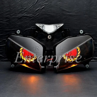 Fully Assembly HID Headlight For Honda CBR1000RR 04-07 Amber Angel Eye Red Demon Foto 1 de 4