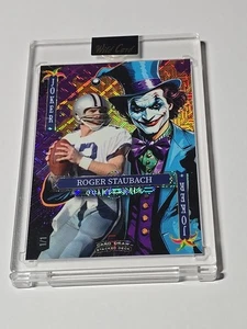 2025 Wild Card 5 Card Draw Jokers Wild Roger Staubach Purple Mojo Foil Board 1/1 - Picture 1 of 5