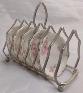 Vintage Johnson Bros - 5 3" plates With Caddy - Picture 1 of 5