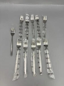 11 tenedores de cóctel Ekco Eterna SORORITY cubiertos de acero inoxidable texturizado de 5-3/4" - Imagen 1 de 7