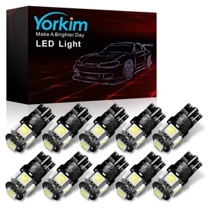 Yorkim 194 LED Bulbs White 6000k Super Bright 5th Generation, T10 168 LED Bul... - Picture 1 of 7