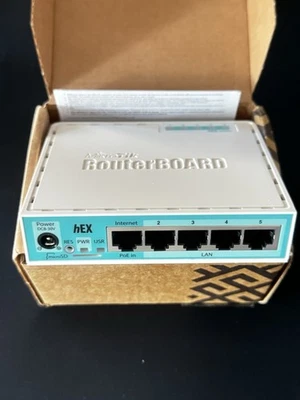 Mikrotik hEX RB750Gr3 5-port Ethernet Gigabit Router w/Power Supply - Image 1 of 3