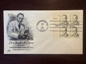 US FDC COVER 1981 YEAR C. DREW BLOOD RESEARCH HEALTH MEDICINE STAMPS SCOTT 1865 - Picture 1 of 1