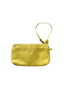 Isaac Mizrahi Reißverschluss Damen Handgelenktasche hellbraun gelb grün Leder mehrere Taschen - Bild 1 von 13