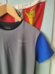 Aston Martin HKT Hackett Collection Racing Grey Blue Black T Shirt Motorsports - Picture 1 of 16