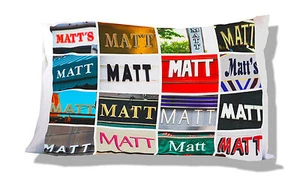 MATT Personalisierter Kissenbezug mit dem Namen auf Fotos von Schildern - Bild 1 von 1