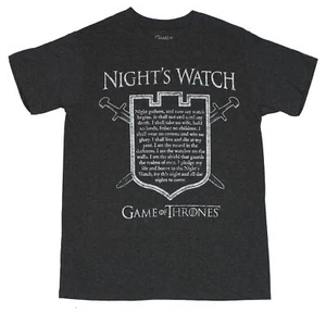 Game of Thrones Mens T-Shirt - The Night's Watch Oath in Shield Image - Picture 1 of 1