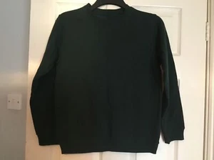 Kids School Jumper Crew Round Neck Sweatshirt Uniform Green Ages 12 Years - Picture 1 of 4