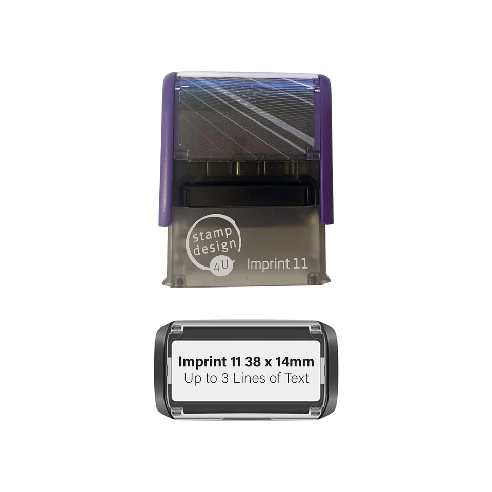 CUSTOMISED SELF INK RUBBER STAMP Business Accounts Name Address 3 Line Black Ink