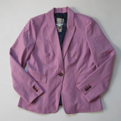 NWT J.Crew Houndstooth Peplum Back Blazer in Vintage Fuchsia Ivory Jacket 10 - Image 1 of 4