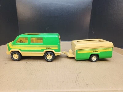 Tonka дорожный фургон и выдвижной прицеп стальной и пластиковый сделано в США винтажный - Изображение 1 из 4