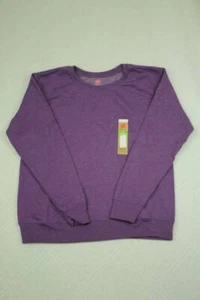 NUOVA felpa da donna taglia 1X felpe collo Crew viola Hanes comfort casual - Foto 1 di 2