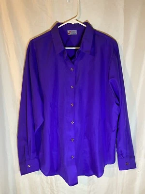 Blusa David Peet Púrpura De Colección Grande Fluida Abotonada Moda Años 70 Grandmacore Foto 1 de 4