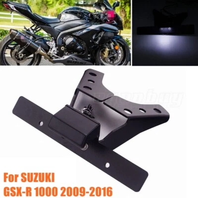 Soporte de matrícula eliminador de guardabarros trasero LED ordenado para Suzuki GSX-R 1000 09-16 Foto 1 de 4