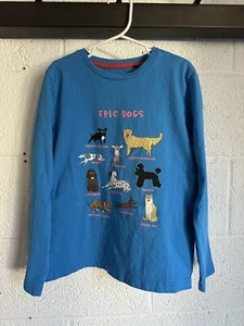 EUC Mini Boden Epic Dogs Shirt Long Sleeve SZ 8-9 Blue Excellent Condition - Picture 1 of 8