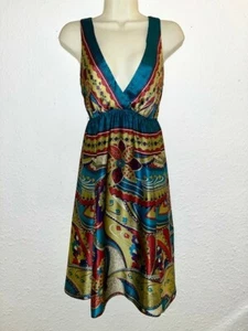 New Single 100% Silk  Luxury Sleeveless Summer Party Dress, Med  - Picture 1 of 5