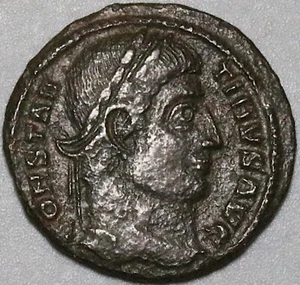 328 Konstantin Great AE3 Roman Empire Campgate Sisca Mint XF (24121601R) - Bild 1 von 2