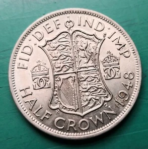 1948 George VI Half Crown GEF coin #329 - Picture 1 of 2