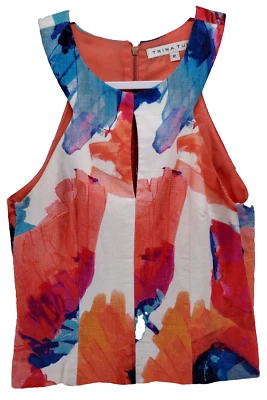 Top halter de algodón multicolor floral amapola Trina Turk Katy para mujer talla pequeña Foto 1 de 4