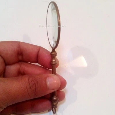 Antique Vintage Brass Handle Magnifier Nautical Magnifying Glass for men gift - Image 1 of 4