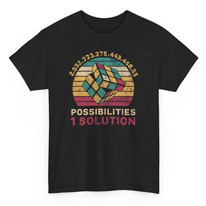Camiseta Divertida Puzzle Cube One Solution - Camiseta Gráfica Retro Cubing Matemáticas - Imagen 1 de 33