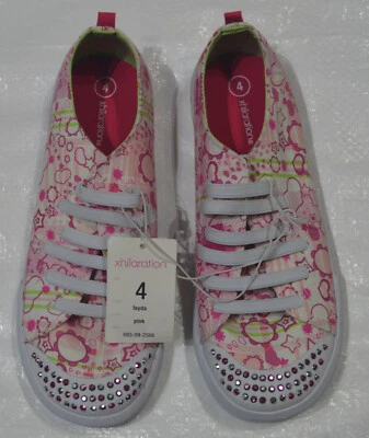 Xhilaration Niñas Talla 4 Rosa Fayda Brillante Tenis Zapatos de Lona Foto 1 de 4