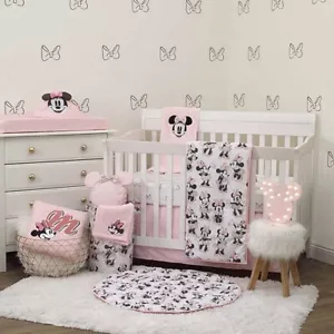 Disney bambina 6 pezzi Set lenzuola culla rosa 36x45 pollici Minnie Mouse decorazione asilo nido - Foto 1 di 7