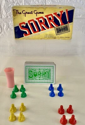 Vintage The Great Game Sorry By John Waddington Mini 7 Inch Game No Board K1 - Image 1 of 4