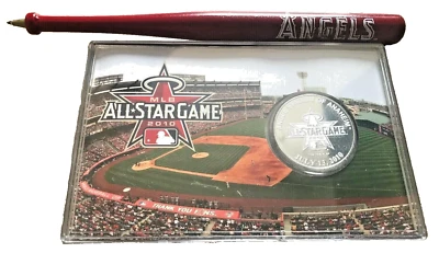 Itens de COLECIONADORES DE ANJOS! Cartão moeda prata medalhão e mini caneta taco beisebol MLB - Imagem 1 de 4