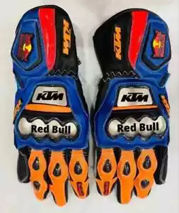 KTM GLOVES MOTORCYCLE MOTORBIKE BIKER RACING LEATHER GLOVES-XS-S-M-L-XL-2XL-3XL - Picture 1 of 3