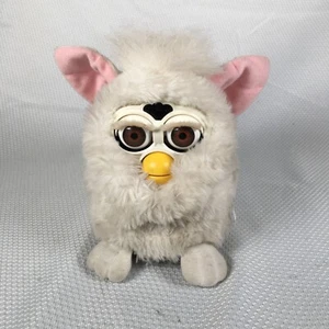 Vtg 1998 Snowball White Furby with Pink Ears and Brown Eyes Tested Not Working - Picture 1 of 11