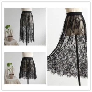 Lady Lace Half Slips Skirt Petticoat Elastic Waist A-line Sheer Skirts Extender - Picture 1 of 14