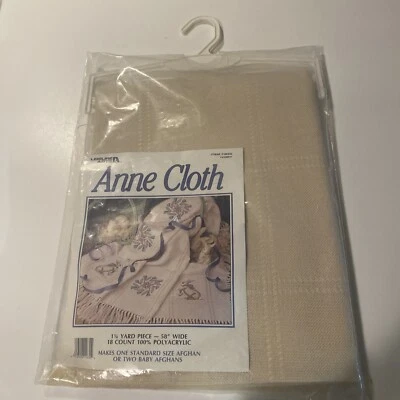 Leisure Arts Anne Cloth Ivory  45"L-58” W  18-Count Afghan Fabric 11630 1.25 Yd - Image 1 of 4