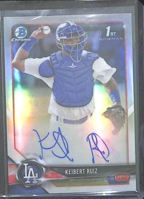 2018 Bowman Chrome Refractor Autograph #CPA-KR Keibert Ruiz No 297 of 499 - Image 1 of 2