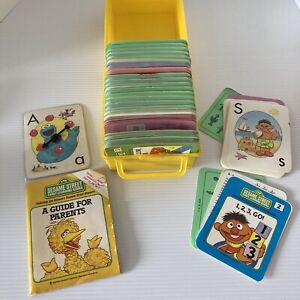 1989 Sesame Street Early Learning Games Card Sets Big Bird Yellow Case