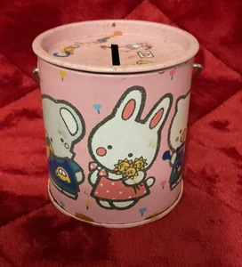 A Very Cute Vintage Sanrio 1989 Cherry Chums Mini Tin Bank - Picture 1 of 5