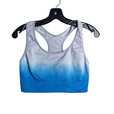 Sutiã esportivo Victoria's Secret rosa azul ombre tingido de gravata racerback sem costura médio - Imagem 1 de 3