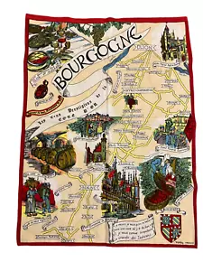Bourgogne Wines Landmarks - Dijon - France 100% Cotton Tea Towel - Picture 1 of 1