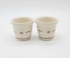 Cottagecore 2pc Set Red Longaberger Pottery Votive Candle Holders Egg Cups