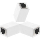 3 Pcs White Abs Network Cable Connector Ethernet Extender Cat6 Coupler