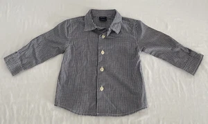 Camisa de vestir Nautica para niños pequeños azul a rayas con cuello abotonado talla 12 meses - Imagen 1 de 14