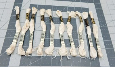 DMC Thread Mouliné #25 Embroidery Cotton 6 Strand Floss 8.7yd Ecru Lot/10 - Image 1 of 3
