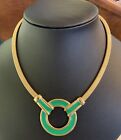 Vintage Signed Barcs Choker Style Necklace With Enamel Detail M253