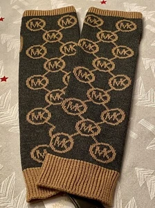 Michael Kors HANDSCHUHE fingerlos CAMEL & GRAU Strick Circa Logo Damengröße OS neu mit Etikett - Bild 1 von 4