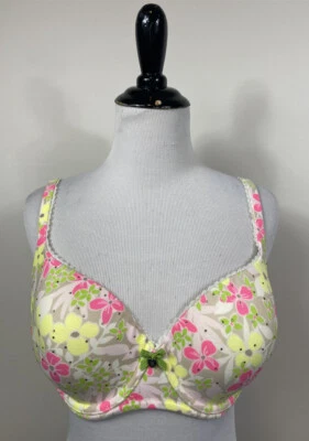 Sujetador Victoria's Secret 34DD Amarillo Rosa Beige Floral Body de Victoria Forrado Demi Foto 1 de 4