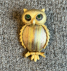 Vintage Multi Color Copper Silver Gold Jelly Belly Signed JJ OWL Brooch - Picture 1 of 7