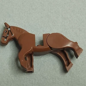 LEGO Part 10352c01pb01 Horse Movable Legs Black Eyes Long White Blaze Pattern - Picture 1 of 6