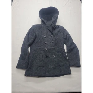 Chaquetón Express para mujer gris de doble botonadura con capucha - talla 5/6 (pequeño) - Imagen 1 de 12
